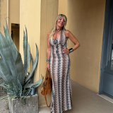 ABITO LUNGO STAMPA MISSONI colore mocha mousse