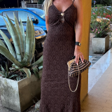 VESTITO LUNGO CONCHIGLIA cioccolato