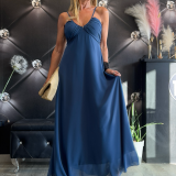 ABITO LUNGO IN CHIFFON BY MY-D blu avion
