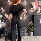 T-SHIRT CON DRAPPEGGIO nero