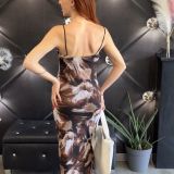 VESTITO FANTASIA LUNGO IN TULLE cioccolato