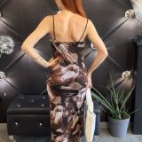 VESTITO FANTASIA LUNGO IN TULLE cioccolato