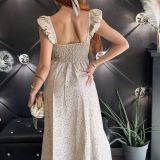 ABITO LUNGO IN PIZZO SANGALLO beige