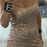MINI ABITO PAILLETTES   oro  champagne