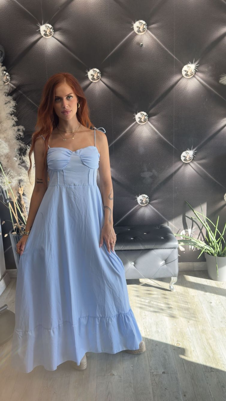 ABITO LUNGO DUBAI celeste