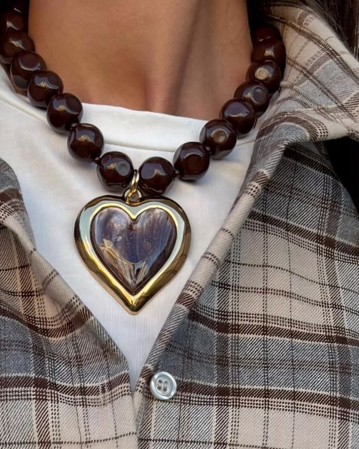 COLLANA MY-D PERLE colore marrone