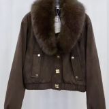 Bomber   Caffè Volpe  con Interno in Pelliccia e Collo in Eco Volpe – Stile Chic Invernale