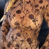 MAGLIA IN TULLE SEMITRASPARENTE cacao