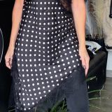 VESTITO LINGERIE POIS  nero