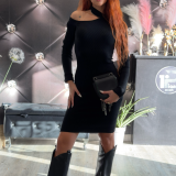 VESTITO CUTOUT IN MAGLIA nero