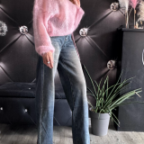 JEANS WIDE LEG lavaggio pink