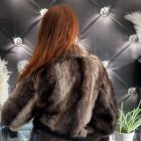 BOMBER IN ECOFUR colore caffè’