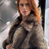BOMBER IN ECOFUR colore caffè’
