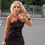 VESTITO ASIMMETRICO SATINATO SCOLLO HALTER nero