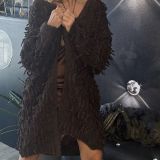 CAPPOTTO IN MAGLIA EFFETTO BOUCLE’ colore cioccolato