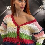 CARDIGAN MULTICOLORE IN VISCOSA SOFT – EFFETTO COCCOLA