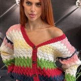 CARDIGAN MULTICOLORE IN VISCOSA SOFT – EFFETTO COCCOLA