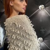 CAPPOTTO IN MAGLIA EFFETTO BOUCLE’ colore sabbia