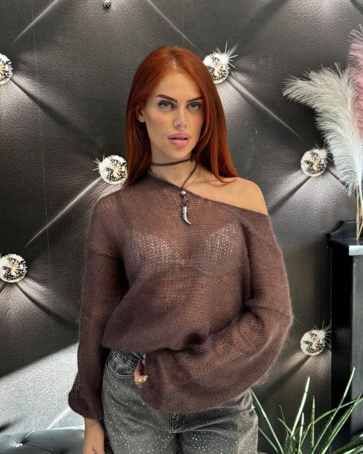 MAGLIA MOHAIR marrone