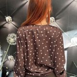 BLUSA INCROCIATA CHOCO POIS marrone