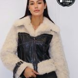 GIACCA CORSETTO  “REBEL CHIC” IN ECOPELLICCIA colore panna