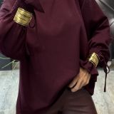 FELPA GOLDEN TWIST colore borgogna