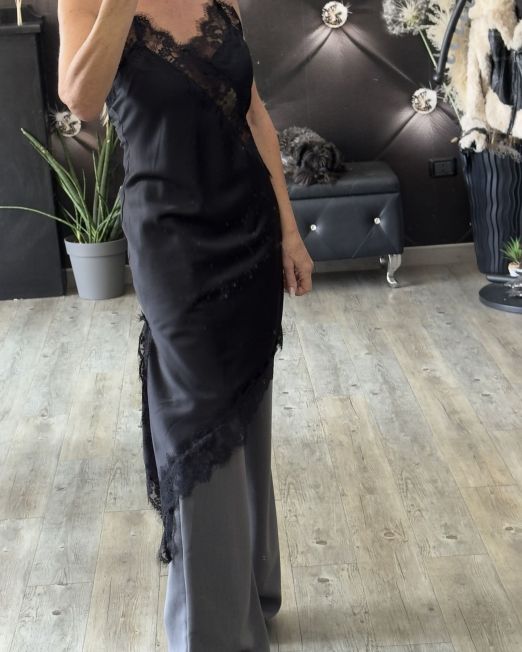 VESTITO ICONIC ASIMMETRICO nero