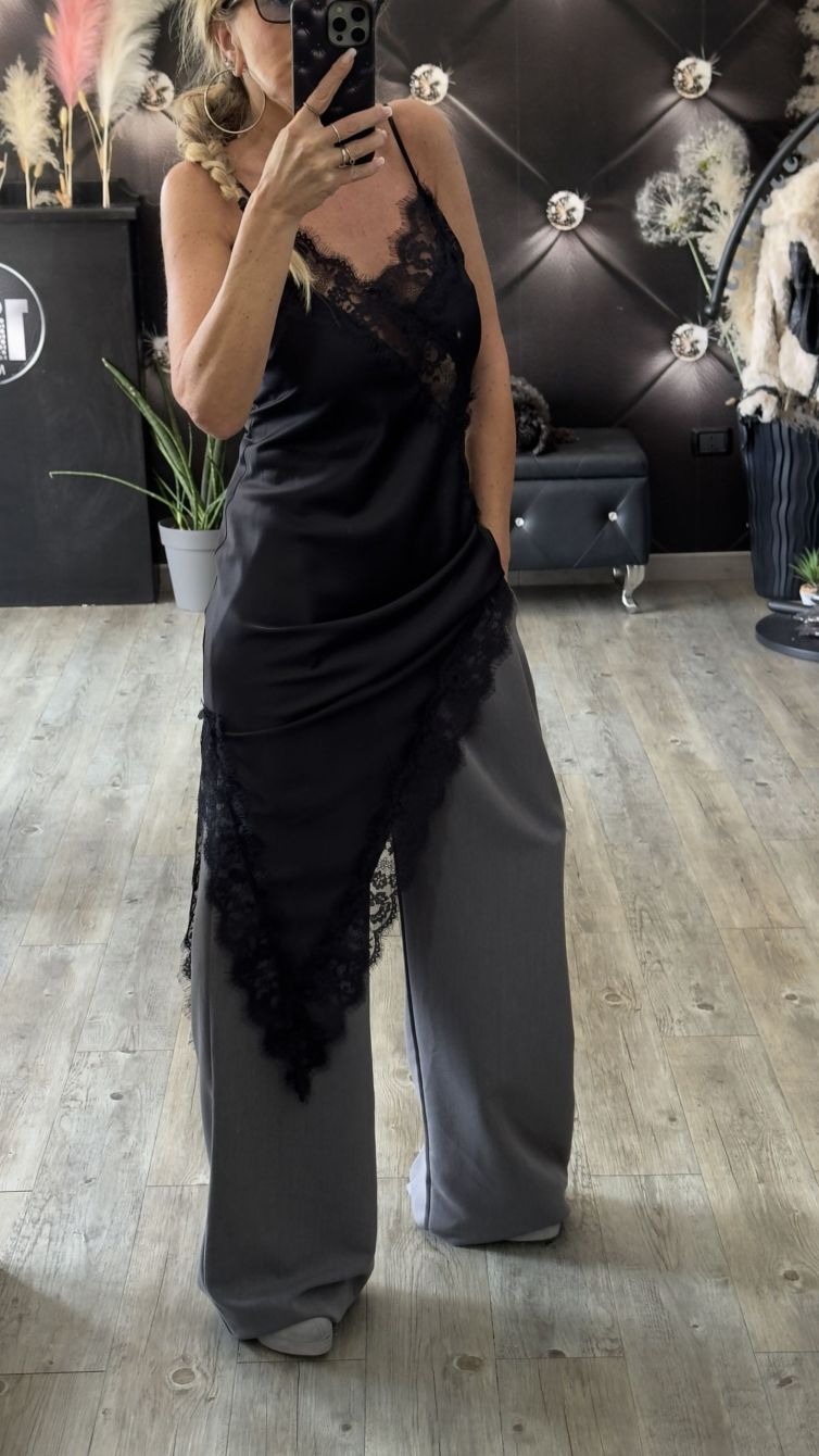 VESTITO ICONIC ASIMMETRICO nero