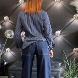 CAMICIA RIGHE SLIM FIT colore blu