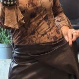 MINIGONNA SHORTS IN ECOPELLE testa di moro