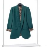 BLAZER VERDE SENZA CHIUSURA CON FODERA LEOPARDATA verde smeraldo