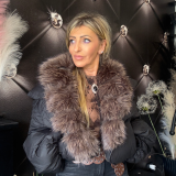 GIACCA PIUMINO CON COLLO PELLICCIA neri