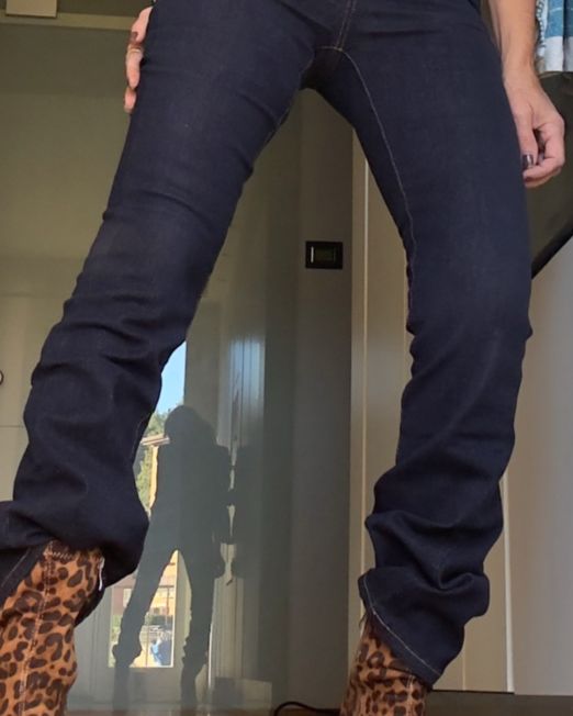 JEANS FLARE PUSH UP ELASTICIZZATO blu denim