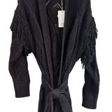 CARDIGAN WINTER IN ALPACA CON CINTURA nero