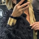Cardigan Pelosetto con Frangette nero