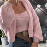 COORDINATO TOP E CARDIGAN IL LANA SOFFICE  rosa