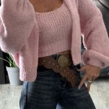 COORDINATO TOP E CARDIGAN IL LANA SOFFICE  rosa