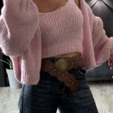 COORDINATO TOP E CARDIGAN IL LANA SOFFICE  rosa