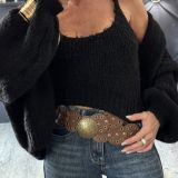 COORDINATO TOP E CARDIGAN IL LANA SOFFICE  nero