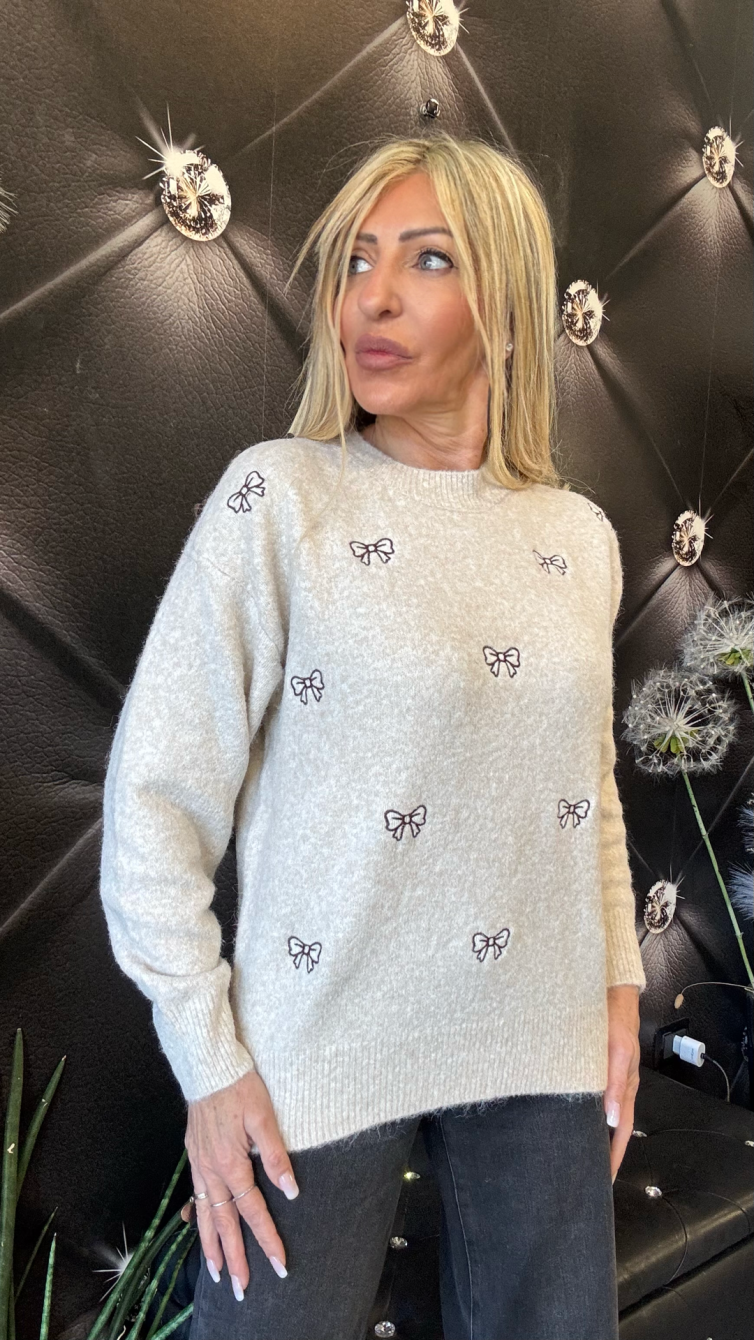MAGLIONE FIOCCHI beige