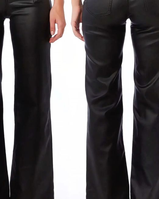 PANTALONE IN ECOPELLE CON BOTTONI DORATI nero