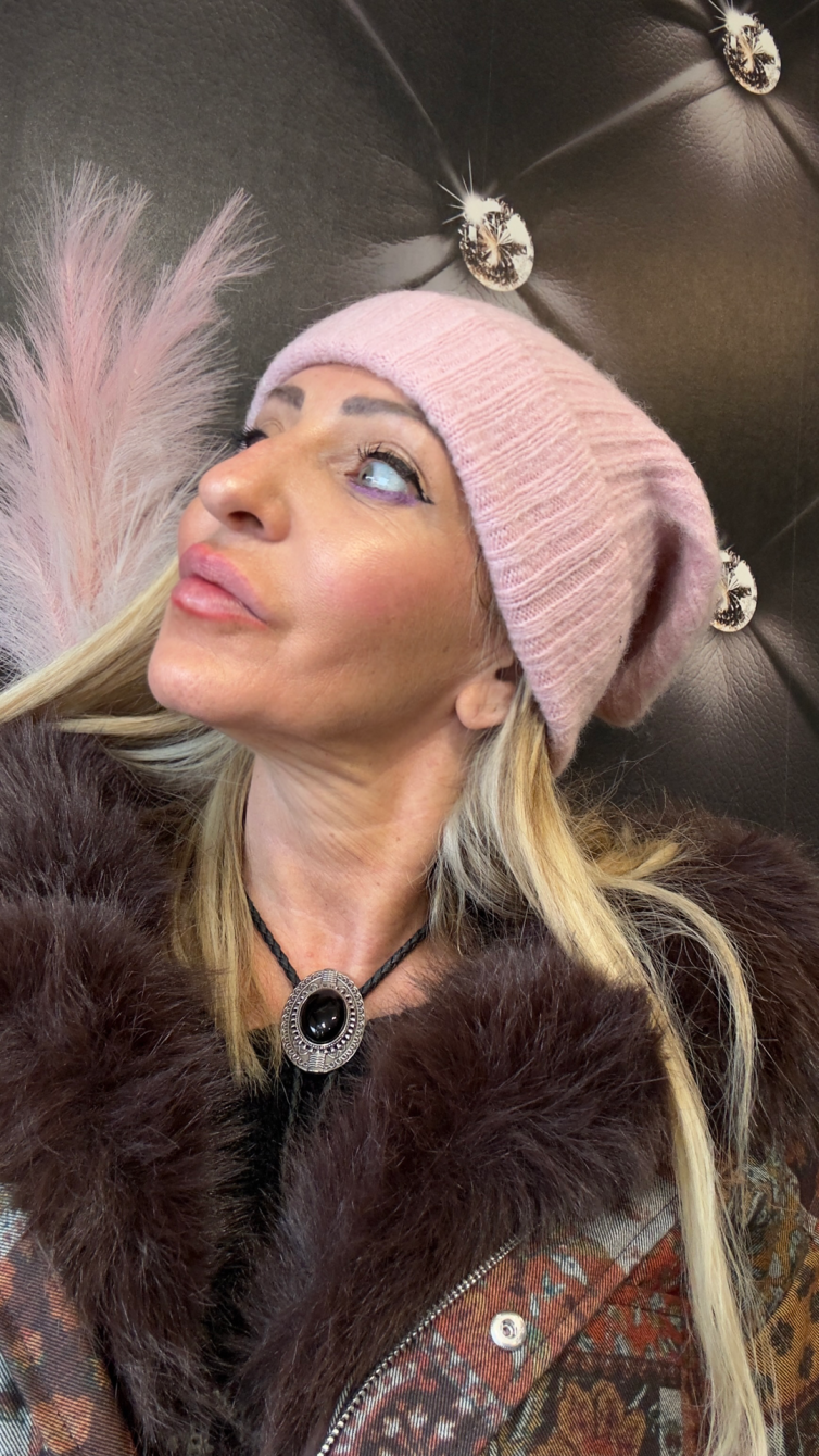 CAPPELLO LANA ALPACA rosa