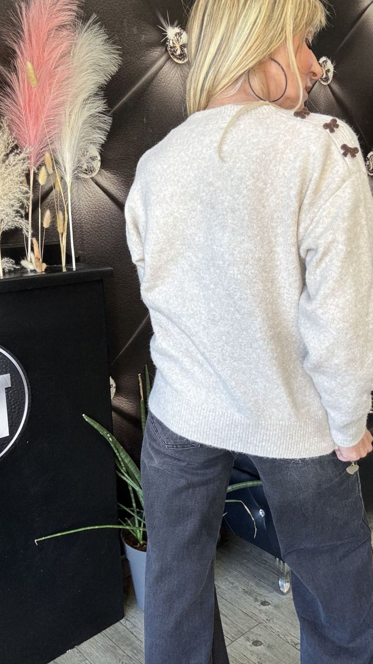 MAGLIONE FIOCCHI beige