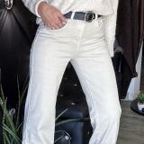 PANTALONE ELASTICIZZATO GAMBA DRITTA colore latte