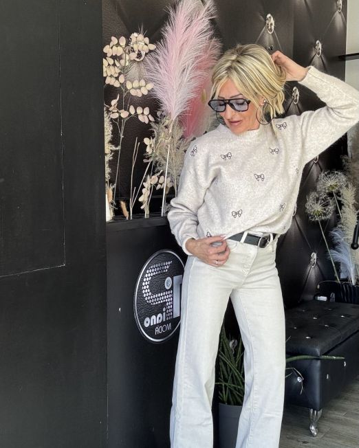 PANTALONE ELASTICIZZATO GAMBA DRITTA colore latte