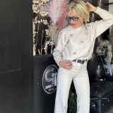 PANTALONE ELASTICIZZATO GAMBA DRITTA colore latte