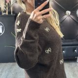 MAGLIONE FIOCCHI marrone