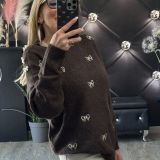 MAGLIONE FIOCCHI marrone