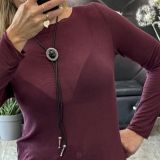 MAGLIETTA IN MISTO CASHMERE SOFT TOUCH bordeaux