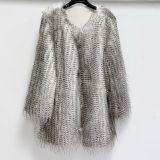 CAPPOTTO IN ECO PELLICCIA EFFETTO LINCE tortora